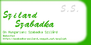 szilard szabadka business card